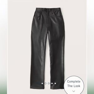 Abercrombie Curve Love Vegan Leather 90s Straight Pant Black 29 size 8 NWT